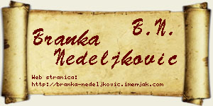 Branka Nedeljković vizit kartica